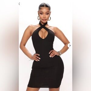 Fashion Nova Jill Mini Dress - Black